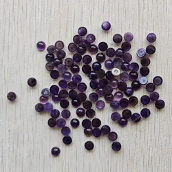 Wholesale 100pcs High - Quality 6mm Natural Stone Round Cabochon Beads for Jewelry Making Accessories (Natural amethyst)