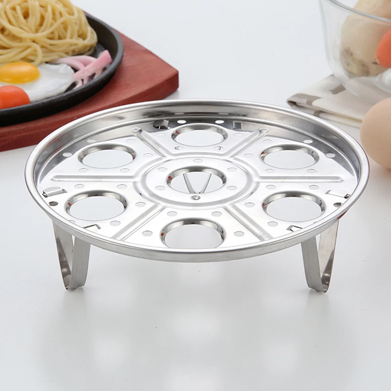 Quality Stainless Steel 7 Holes Boiled Egg Holder Egg Steamer Rack Egg