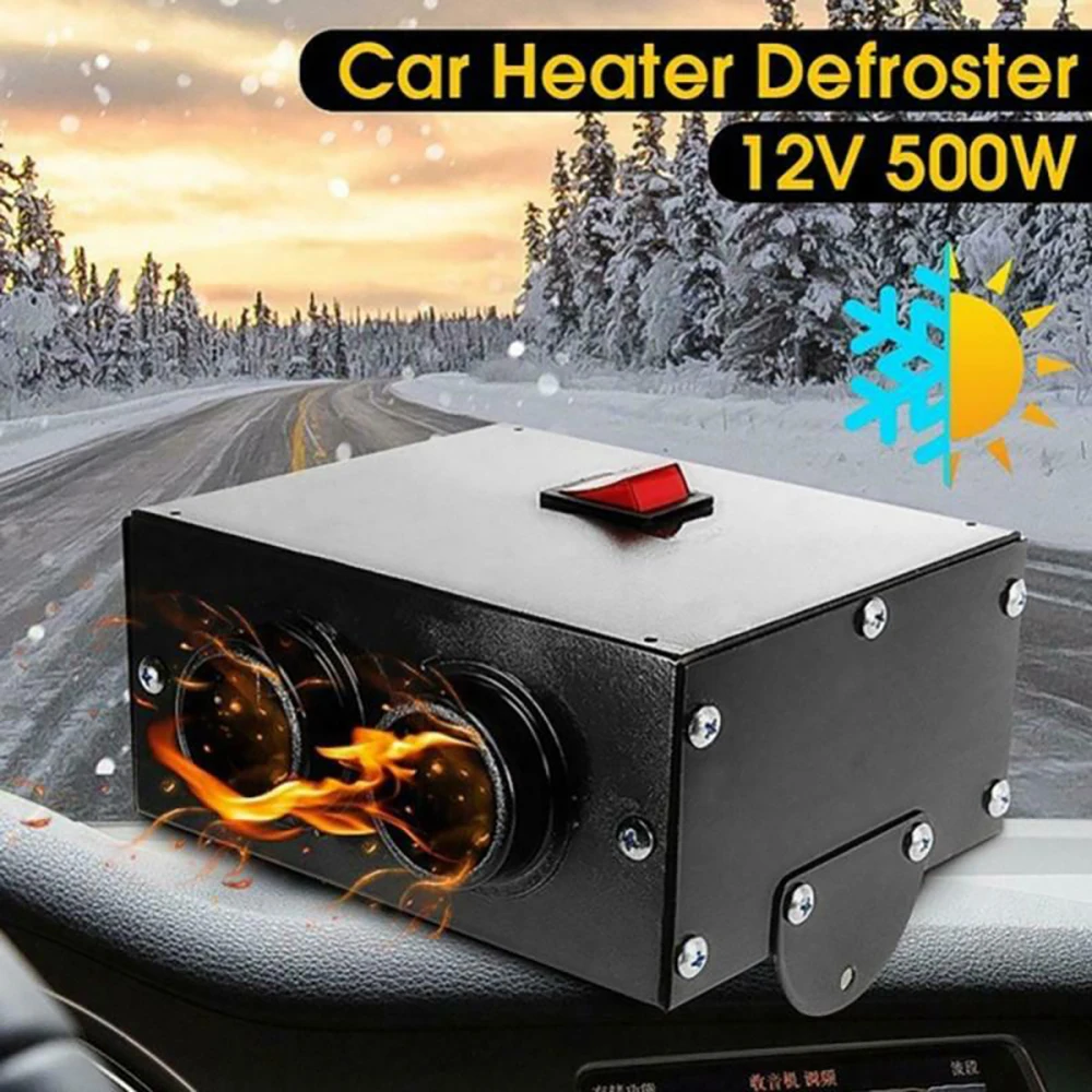 

12V/24V 1000W 2 Hole Car Heater Portable Car Heater Fast Heating Windscreen Demister Winter Warmer Defroster For Car Interior