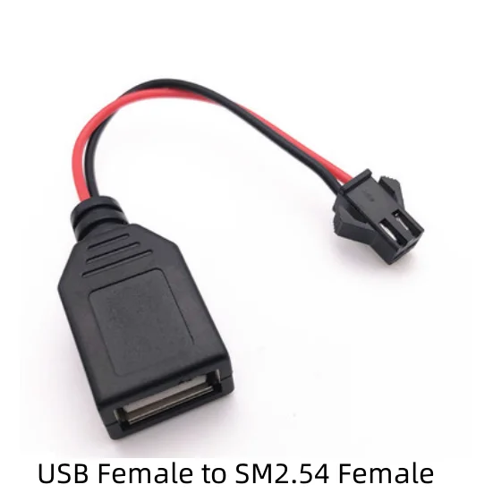 10cm USB Female To SM2.54-2P Terminal Plug Wire Toy Remote Control Boat Car battery pack USB Charging Cable type c cable
