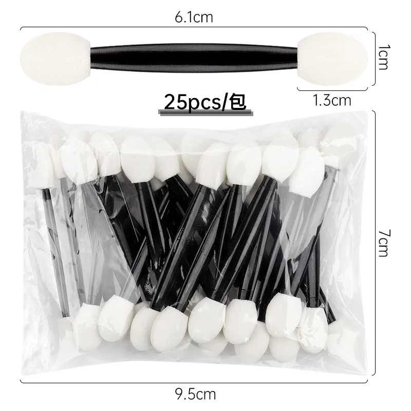 Professional Sponge Stick Eye Shadow Brush Applicator Cosmetic Makeup Double-head Eyeshadow Tools 25 Pcs