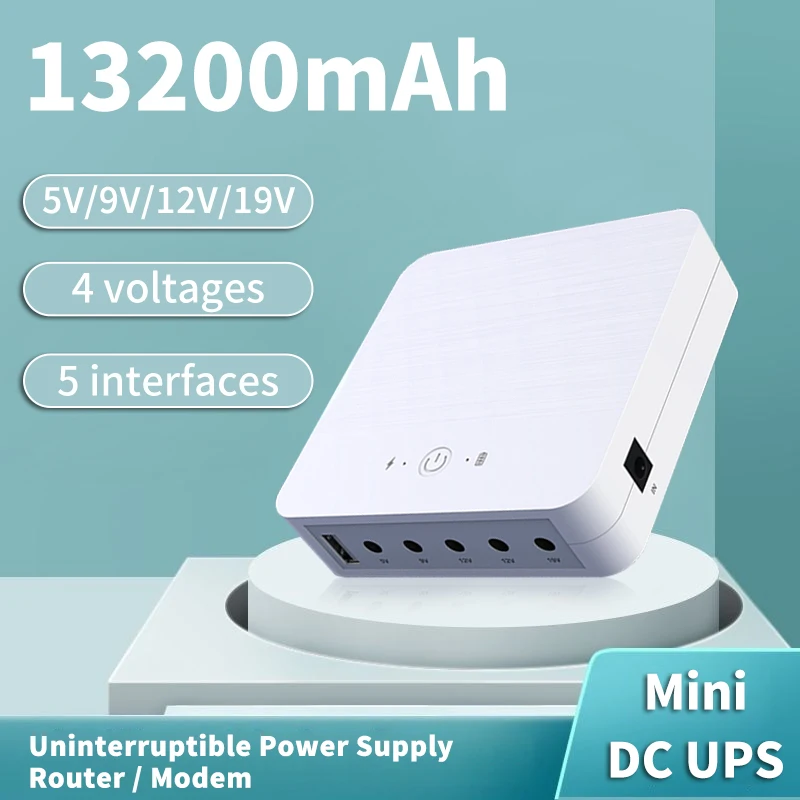 13200mAh UPS Uninterruptible Power Supply 5V9V12V19V Router optical modem backup battery 18W Mini DC USB built-in Power Supply dc power supply uninterruptible power supply portable ups mini ups