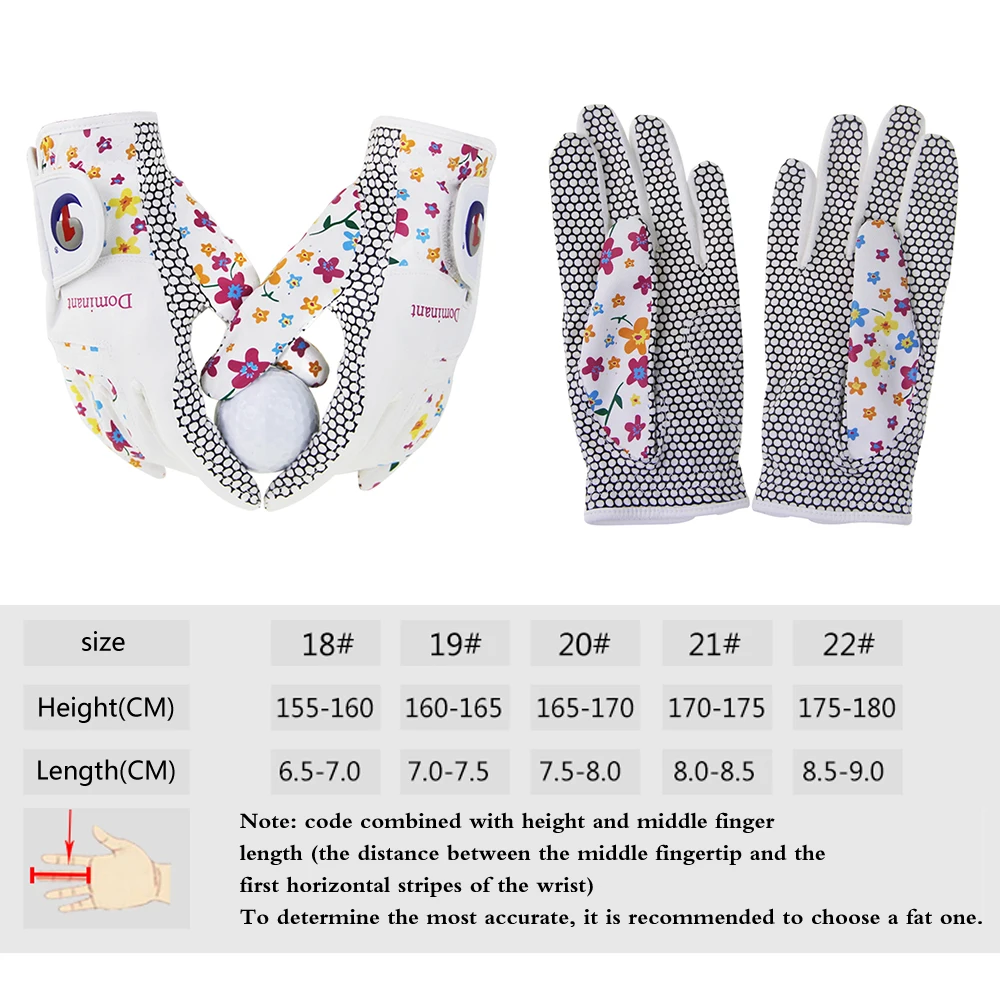 1Pair Golf Gloves for Women PU Leather Soft Fit Sport Grip Durable Gloves Anti-skid Breathable Sports Gloves 6