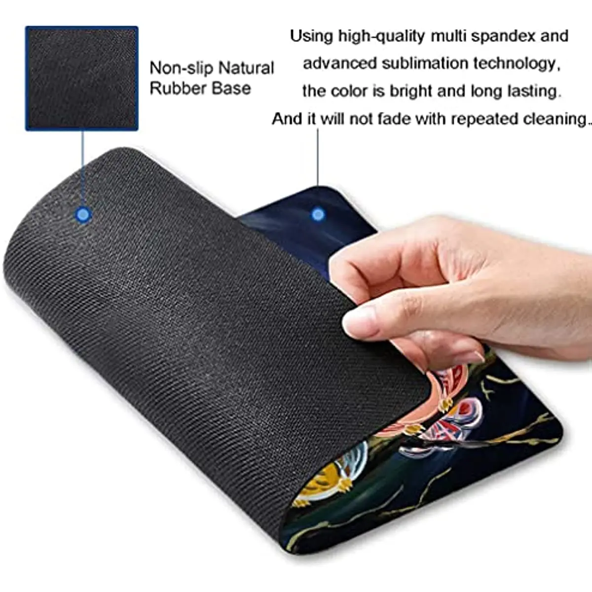 Cute Owl Mouse Pad Unique Design Anti-Slip Rubber Base Mouse Pad for Desktop Computer and Laptop Mouse Pad 9.5X7.9 Inch