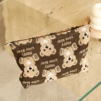 Cute Bear Female Cosmetic Bag Large Capacity Cosmetic Lipstick Storage Bag Portable Travel Toiletry Bag Commuter Clutch 2