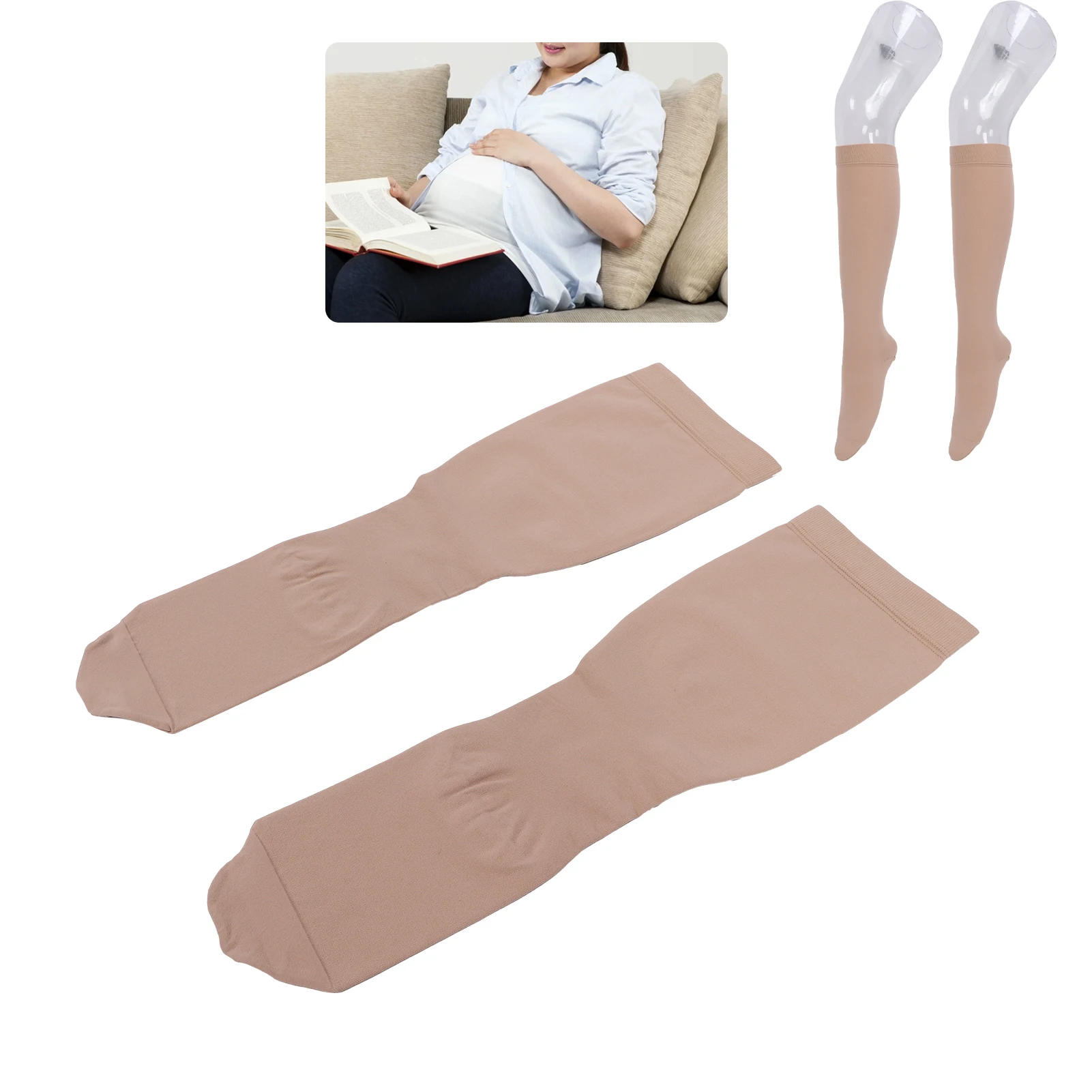 High Elastic Orthopedic Compression Sock Nursing Medical Over Knee Sox Pressure Shaping Varicose Vein Sock Pain Relief 2pair New high end multiple functions turn over sit up alternating massage anti decubitus inflatable air mattress patients nursing care