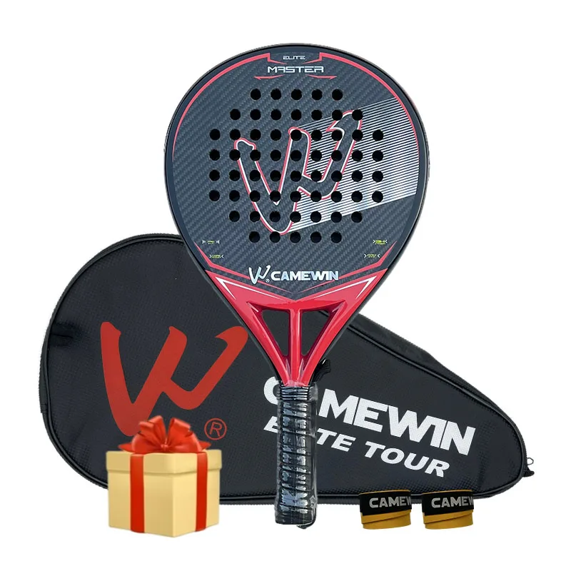 Camewin Racket Tennis Carbon Fiber Soft Eva Face Tennis Paddle Racquet Racket Padle Bag With Free Gift New Hot - Padel -