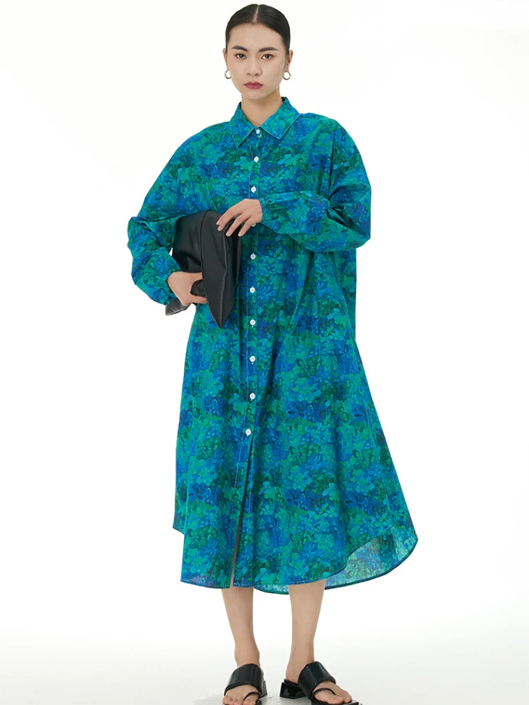 

Womens Dresses Fashionable Age Reducing Floral Spring Summer Robe Oversized Women's Loose Shirt Dress Trend Women's Clothing