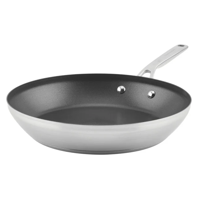 Base Stainless Steel Nonstick Induction Frying Pan, 12 inch, Brushed Stainless  Steel - AliExpress