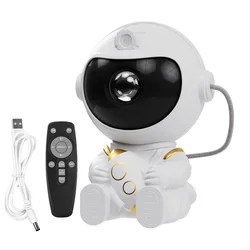 Astronaut Starry Sky Projector Night Light for Bedroom Decor - Children's Gift LED Atmosphere Lamp (Rocket)