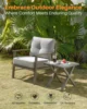 SeeHill Aluminum Patio Furniture Set, 3 Piece Outdoor Patio Bistro Set Conversation Set with Cushions for Porch, Lawn, Limed Oak 3