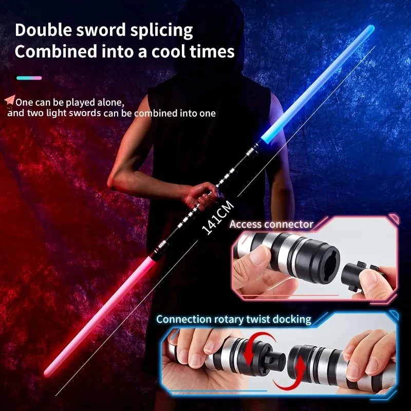 75cm RGB Lightsaber 2 in 1 7 colors Party Glow Swords Light Saber 3+ Kids Laser Sword Toy lightsaber toy