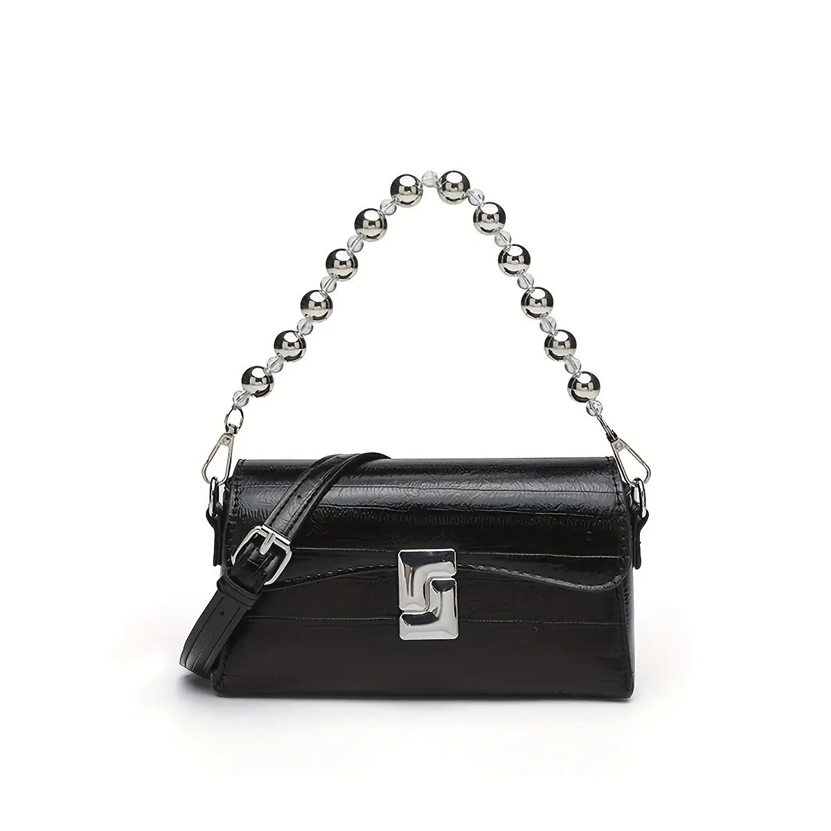 JIAERDI Niche Silver Chain Handbag Women Lock Leather Texture Shoulder Bags Ladies Fashion Premium Y2k Aesthetics Crossbody Bag