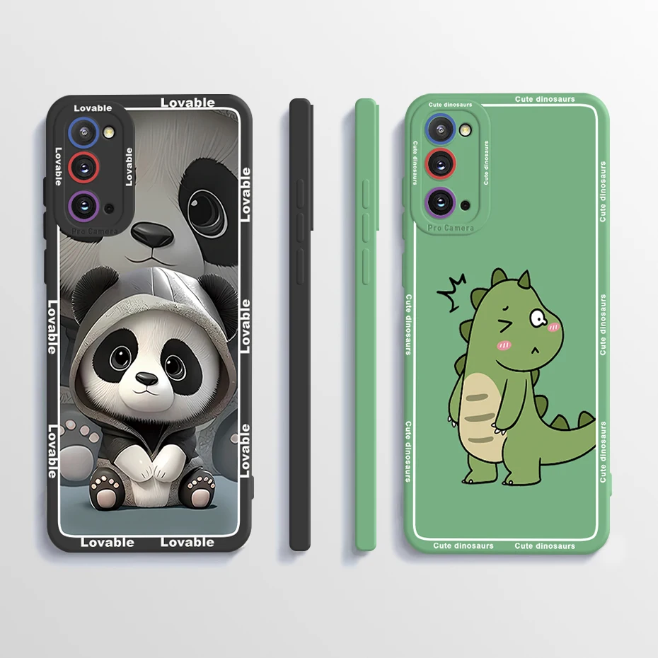 Per Samsung Galaxy S20 Plus Custodia S20 Ultra Cute Panda Cover In Silicone Liquido Per Samsung Galaxy S20 Plus S20 + S20 Ultra S 20 Case