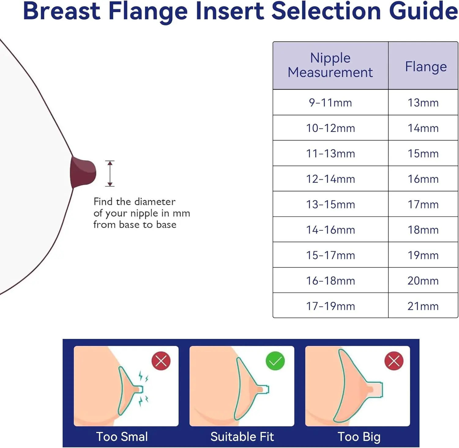 Breast Pump Flange Insert for 24mm Silicone Comfortable Nursing Feeding Tube Compatible with Philips Avent Medela Other Brands