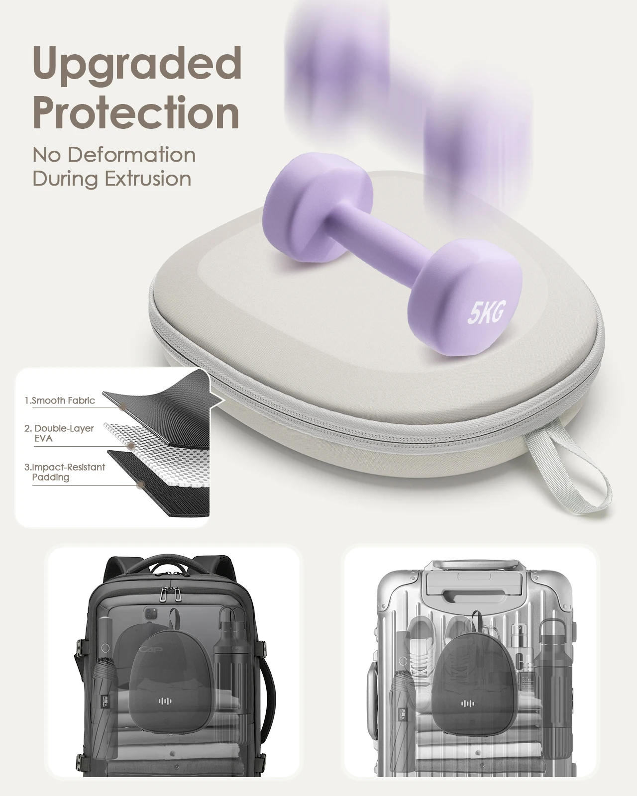 Shockproof & Dustproof Hard EVA Headphone Carrying Case with Multi-Pocket Storage