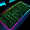 1pc Matrix Binary Code XXL RGB Gaming Mouse Pads HD Black Gamer Accessories Large LED 1