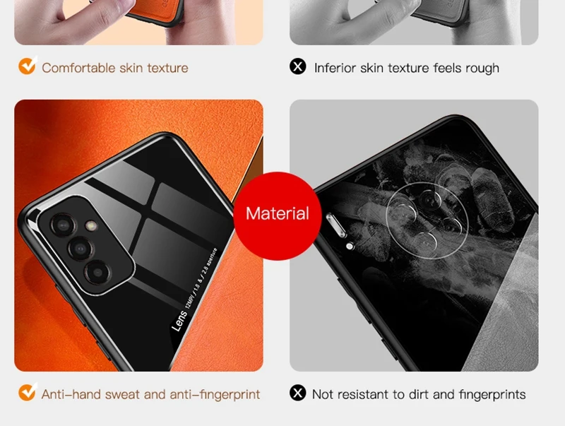 Prabangus odinis telefono dėklas, skirtas „Samsung Galaxy M13 4G M23 M33 M53 5G A03 Core A03S A13 A23 A33 A53 A73“ dangteliui su silikoniniu dėklu_voghion.com