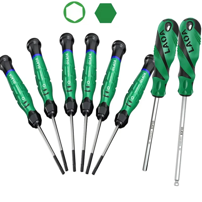 LAOA 1pc Ball Head Hex Screwdriver FlatHead ScrewDriver with Magnetic Screwdrivers S2 58HRC Alloy Steel Anti-slip Handle LAOA 1pc Ball Head Hex Screwdriver FlatHead ScrewDriver with Magnetic Screwdrivers S2 58HRC Alloy Steel Anti-slip Handle