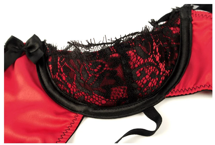 Lace Bow Backless Nightwear Teddy Lenceria Sexi Para Mujer Black Red Women Open Cupless Bra Crotchless Bodysuit Lingerie Sling
