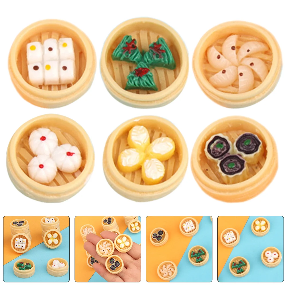 Miniature Landscape Simulation Steamed Buns Model Food Decoration Steamed Bun Model Toy Artificial Buns Hair