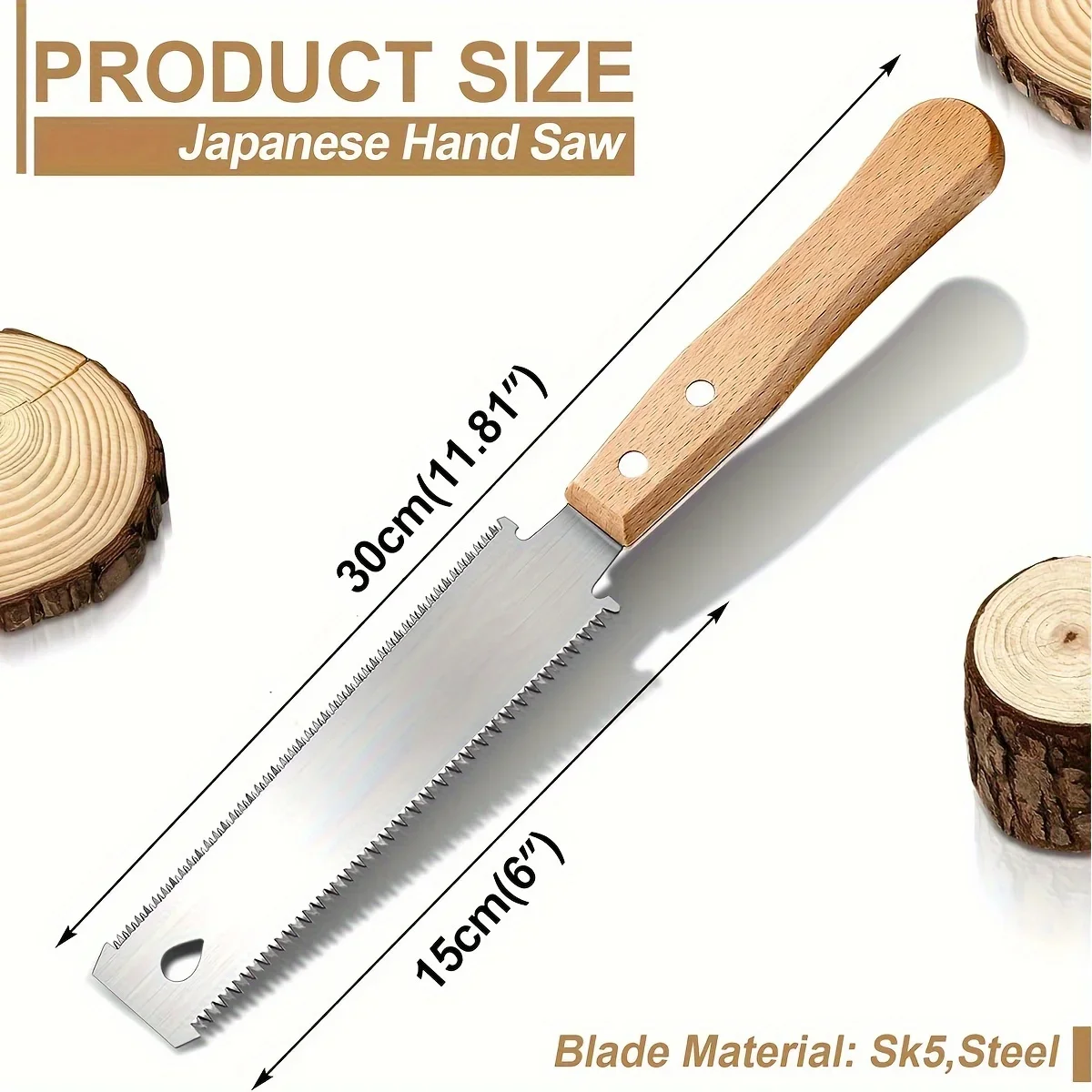 

Hand Saw 6-inch Double-sided Saw Flexible Blade for Flush Cutting Suitable for Household Woodworking Tools Saws
