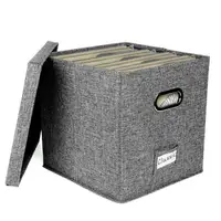 Simple Fabric Storage Box Foldable Covered Storage Box Large Capacity Dustproof Vinyl Record Organizer Box Home Supplies 1