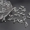 RHYSONG 316L Stainless Steel Initial Letter Silver Color Pendants Round Sun Charm For Women DIY Findings Jewelry Without Chain 4