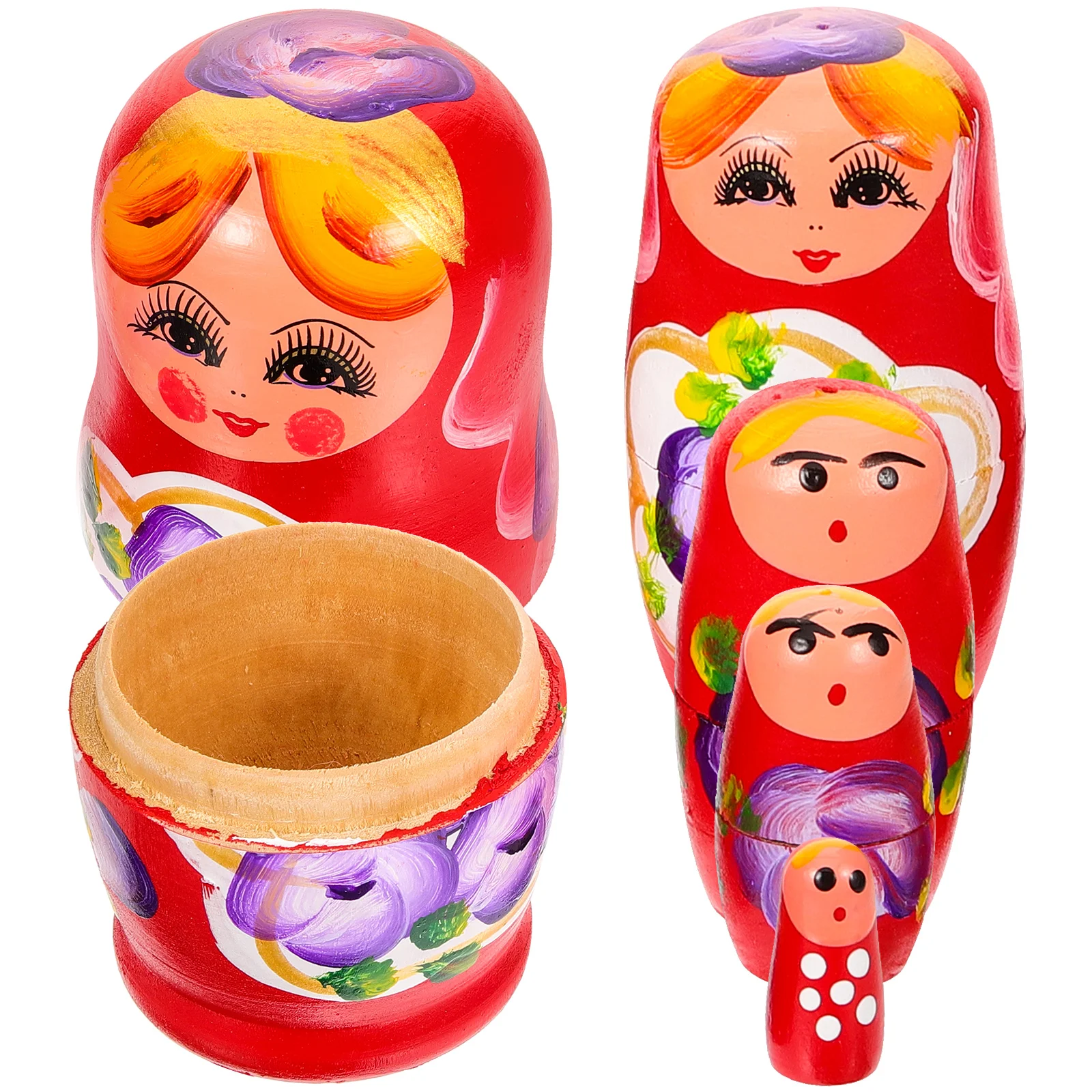 

Matryoshka Wood Nesting Kids Gift Children’s Home Decoration Color Painted Girls Toys Russian The