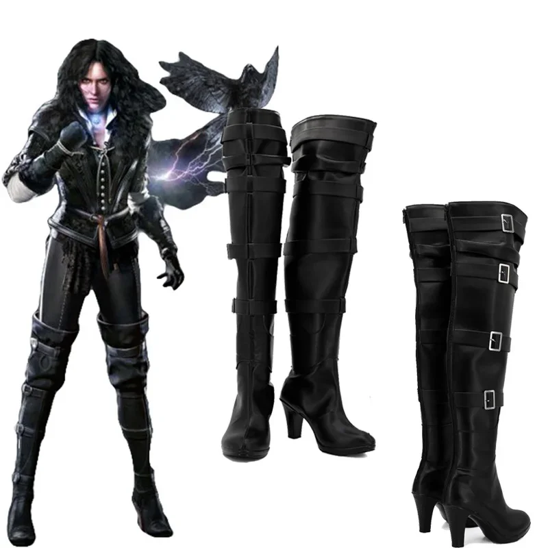 

Hot Game Yennefer Cosplay Boots Shoes Carnival Halloween Cosplay Custom Made for Adult Men Women Shoes Role Play Free Shipping