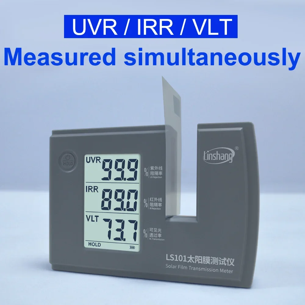 Solar Film Tester Window Tint Measurement Device LS101 20mm Measuring Thickness Simple Operation UV 365nm and IR 940nm VLT Stick