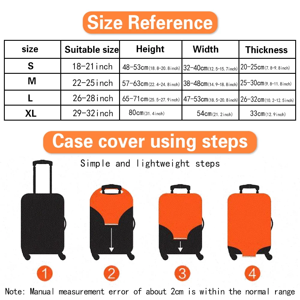 Juste de bagage de voyage approuvée par le monde, housse de valise de protection, étui à roulettes, housse anti-poussière, 18 à 32 pouces, mode chaude