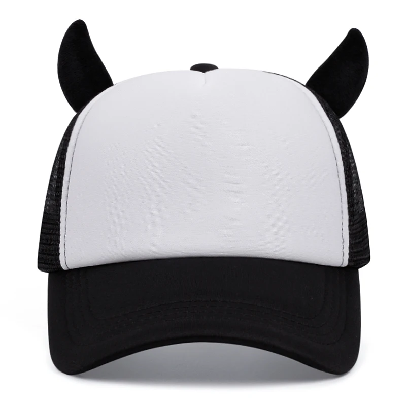 하이 퀄리티 트럭 운전사 모자 남성용, 여름 황소 뿔 그물 모자, 캐주얼 야외 스포츠 야구 모자, 2024 신상 패션