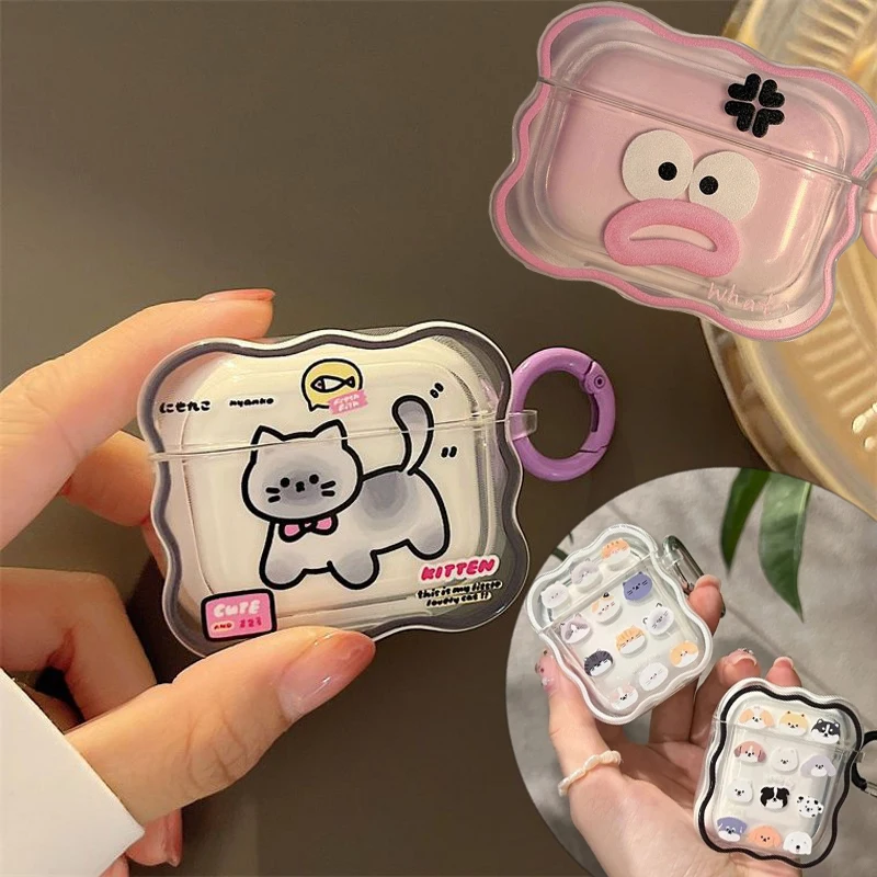 

Ins Cute Cartoon Cover For Airpods Pro 2nd Earphone Coque Soft Headset Case For Apple Airpod 1 2 3 Fundas Wireless Box Keyring