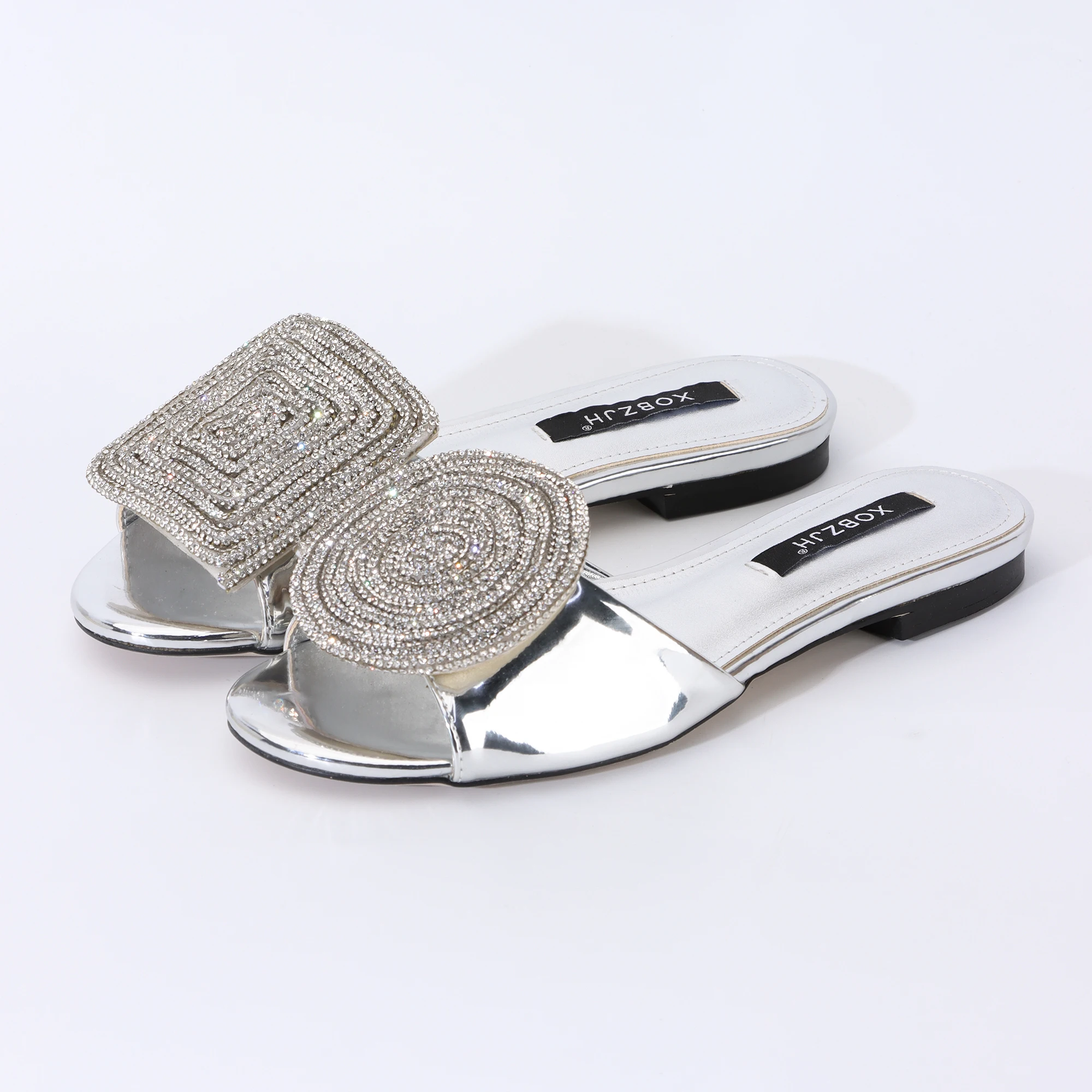 Designer Shoes for Women Rhinestone Slippers Summer Flat Sandals 2023 Gold Classic funny Slides Women High Quality Luxury 2024