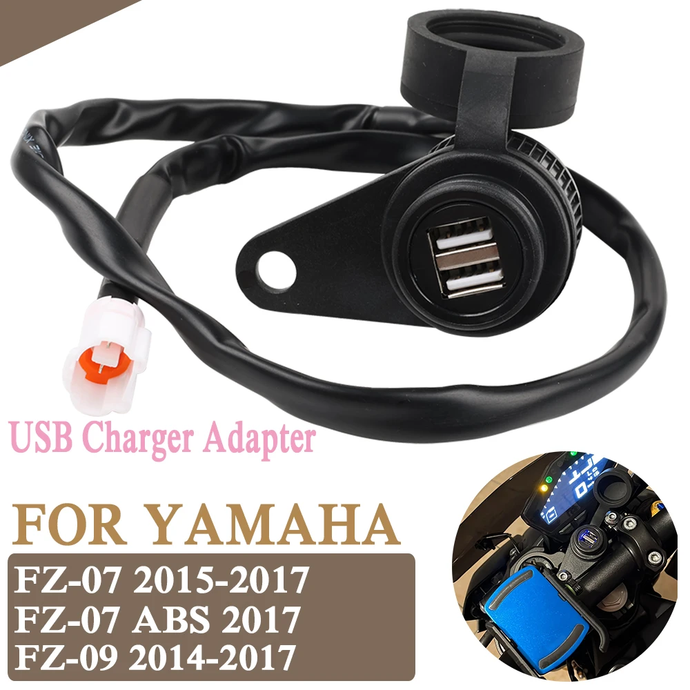 

Motorcycle Accessories Dual USB Charger Plug Socket Adapter for YAMAHA FZ07 FZ-07 ABS FZ09 FZ-09 FZ 07 09 2014 2015 2016 2017