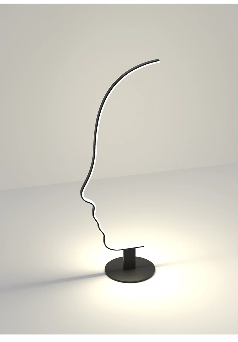 A Nordic-inspired floor lamp with a human head silhouette, adding a touch of Nordic flair to any space.