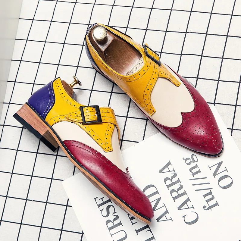 

Туфли мужские классические, кожаные, заостренный носок, модная формальная обувь, красные, большие размеры 47 48