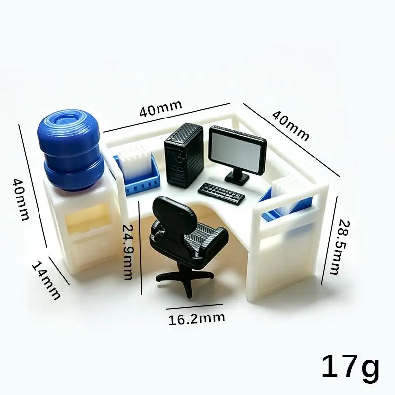 Kit Scrivania in Miniatura per Casa delle Bambole 1/12 con Tastiera e Sedia