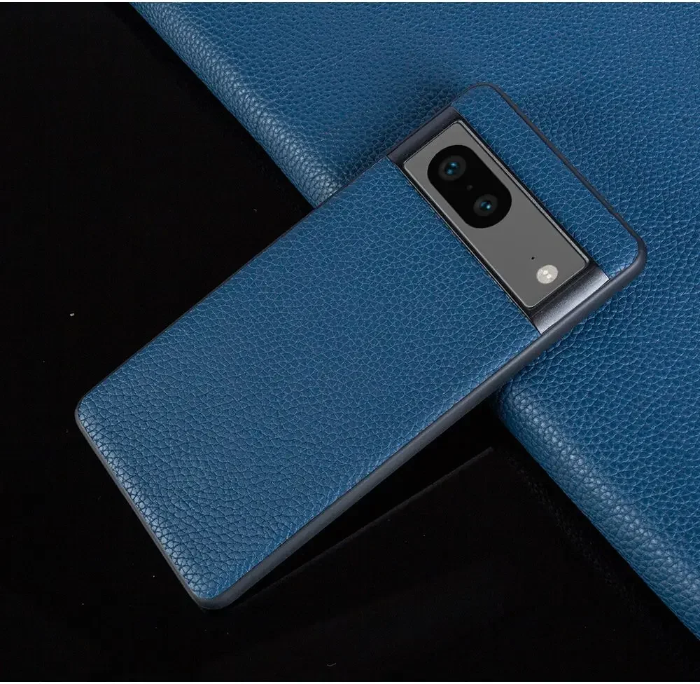 Luxury Cowhide Leather Phone Case with Full Protection - Shockproof Back Cover