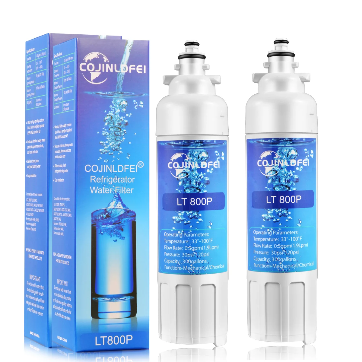 LT800P Replacement for Kenmore Elite 9490, LG ADQ73613401, ADQ73613402, ADQ736134 469490 LSXS26326S Refrigerator Water Filter