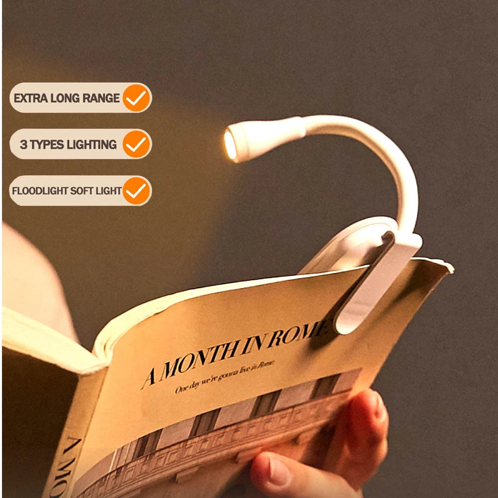 Description Picture 4 of itemNew Mini Book LED Eye Protection Reading Night Light Adjustable Clip-On Study Desk Lamp Rechargeable for Travel Bedroom Reading