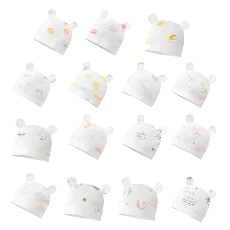 

Baby Bonnet Caps Breathable Hat Baby Infant Hat Caps with Cartoon Pattern Spring Hat for Boy Girl Newborns Baby Hat