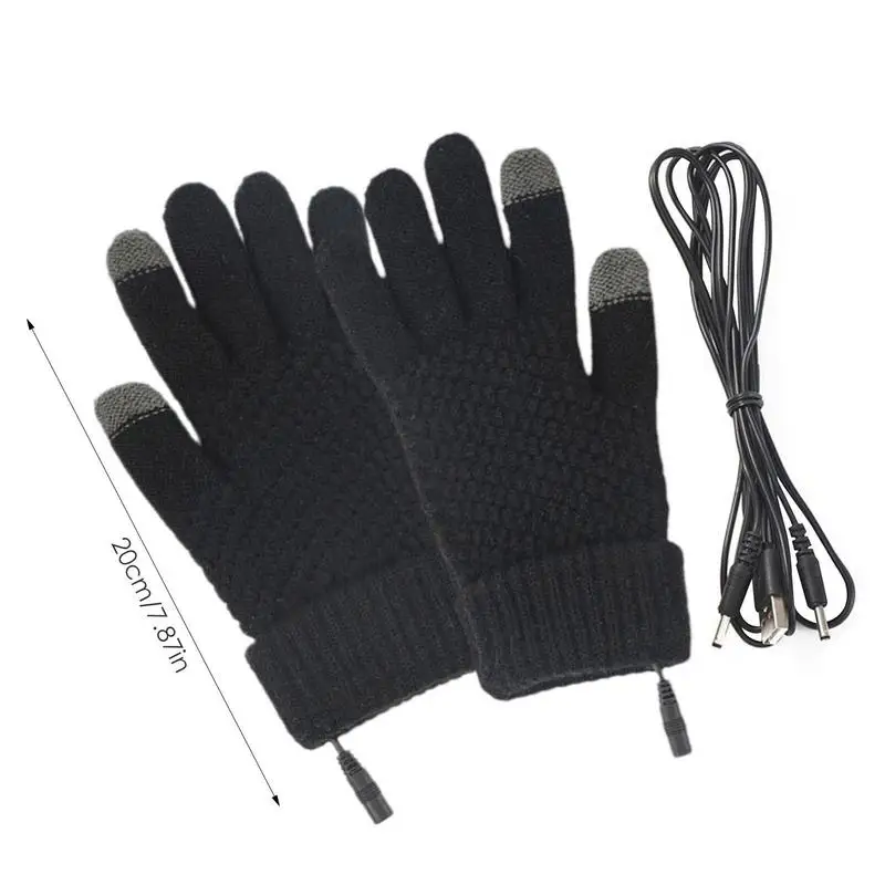 Heated Gloves Winter Thermal Warm Gloves With Built In Heating Sheet USB Charging Soft Fishing Cycling Gloves For Men Women