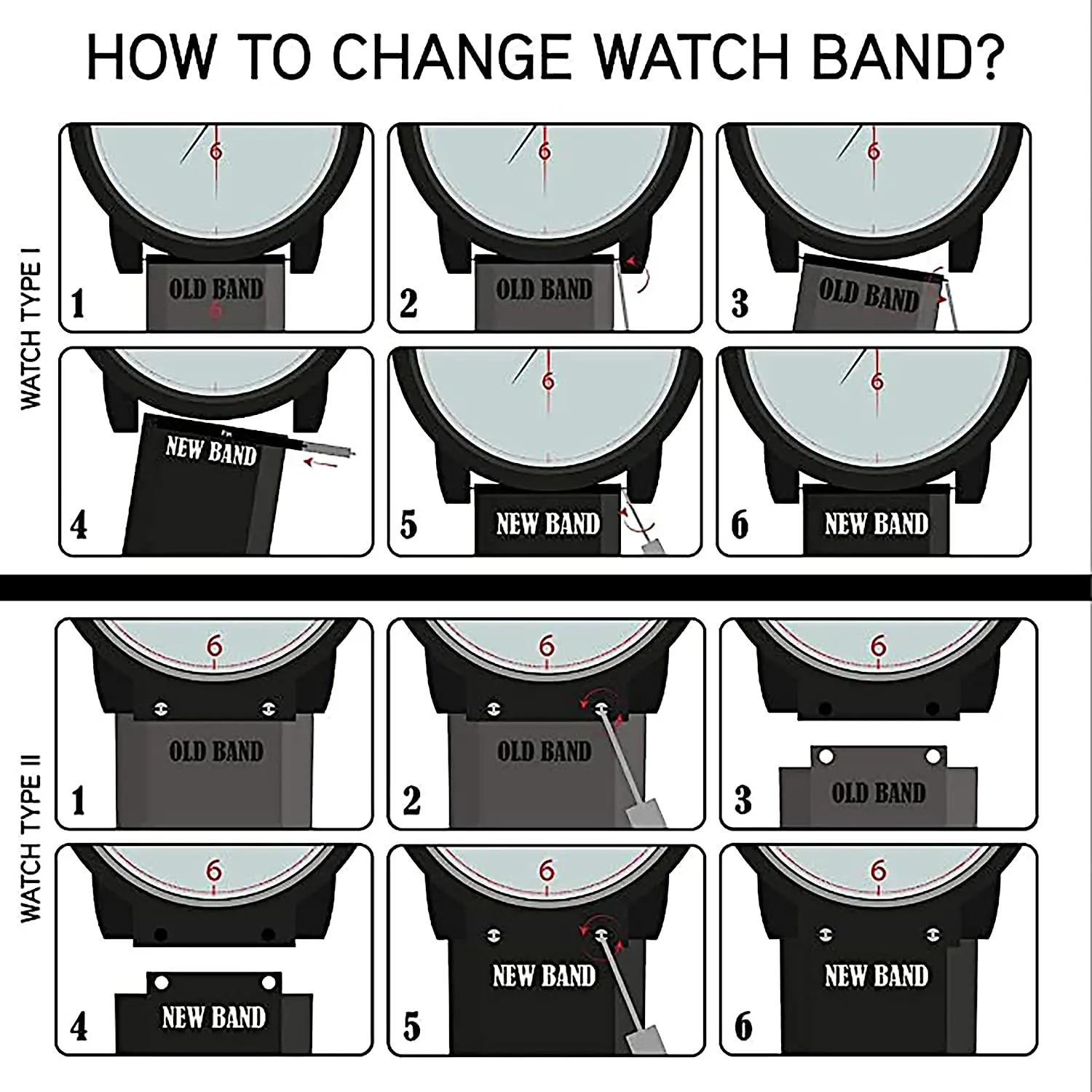 Leather Alligator Grain Watch Band Strap Replacement Tool for