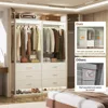 Closet System Closet Organizer, Wood Closet Organizer System, Walk-in Closets or Small Closets Wardrobe, Clothes Rack wi 3