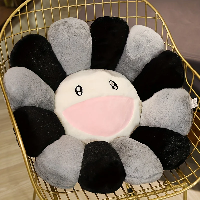 1 Pcs Creative Sunflower Stuffed Cushion Flower Plush Pillow Cute Smile Rainbow Sunflower Decor Pillow Office Back Plush Cushion 3
