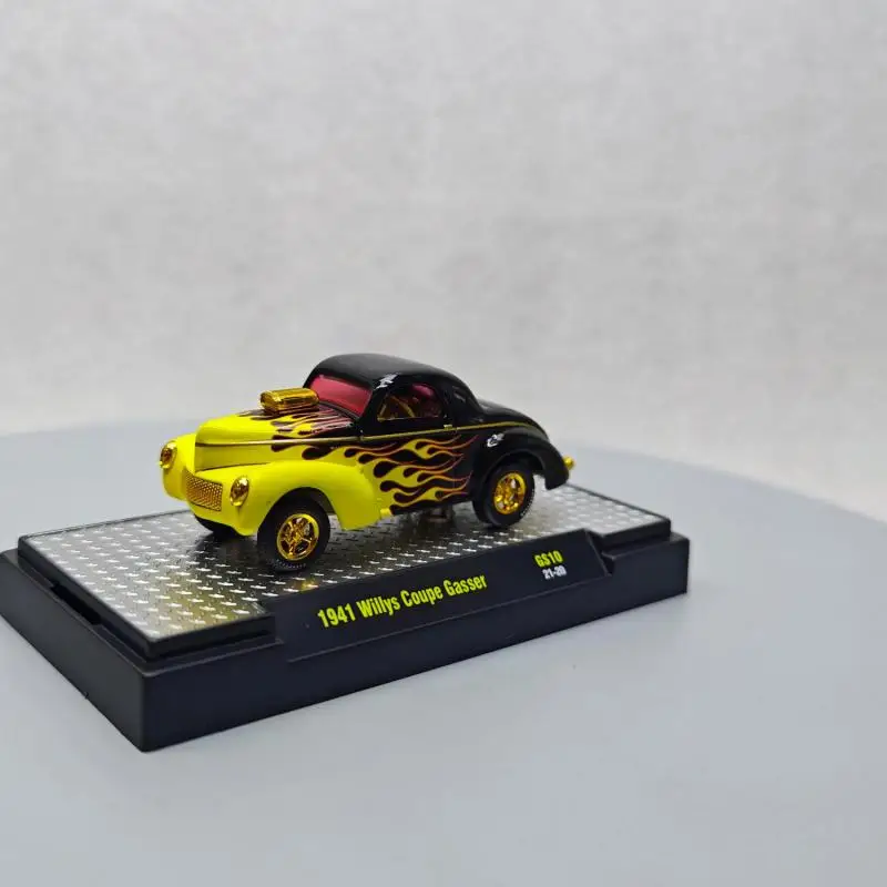 M2 machines 1/64 1941 Willys Coupe Gasser yellow and black