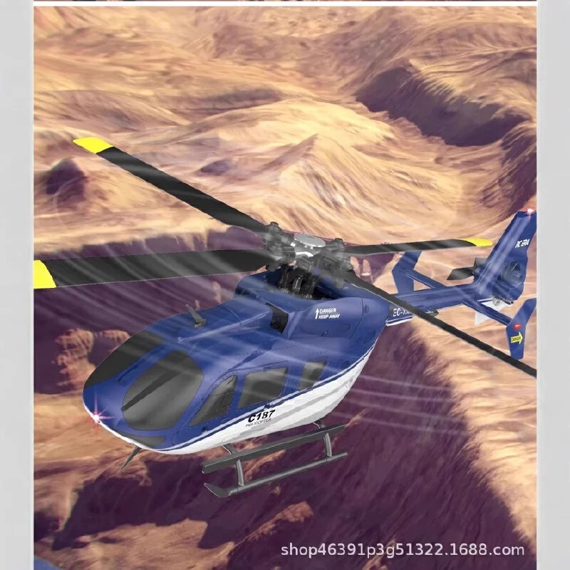 C187 Ec135 원격 조종 헬리콥터 4채널 1:48 스케일 미니 실물형 RC 항공기 모델 (RC 취미 애호가 및 어린이용)
