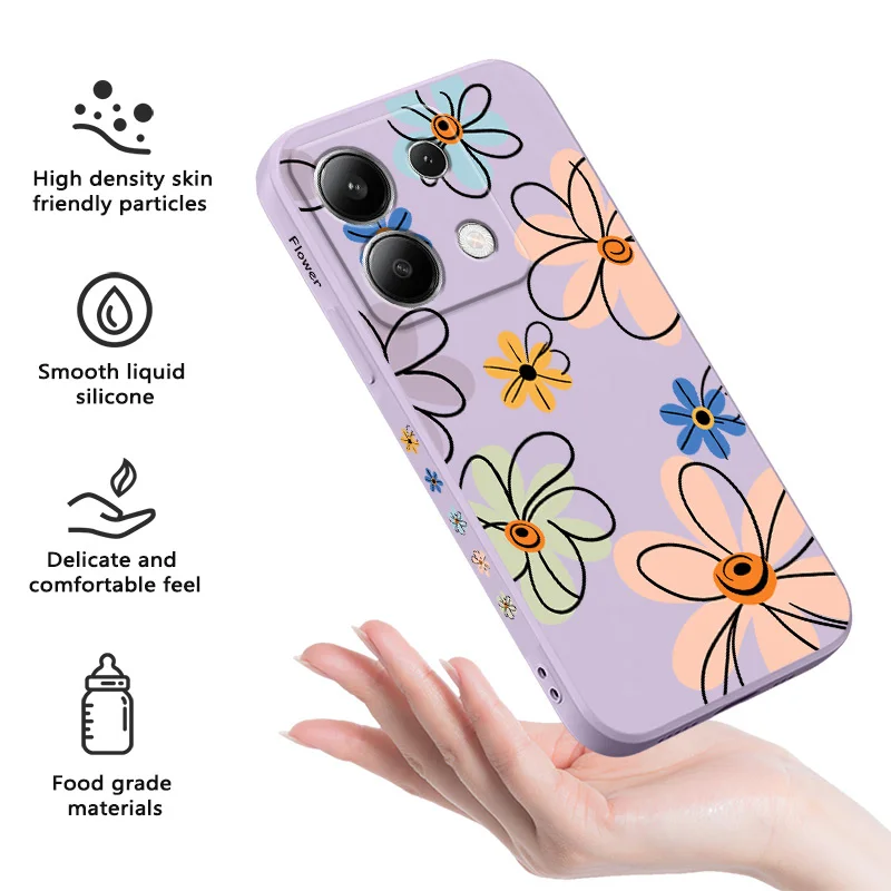 Elegant Hoop Flower Liquid Silicone Phone Case